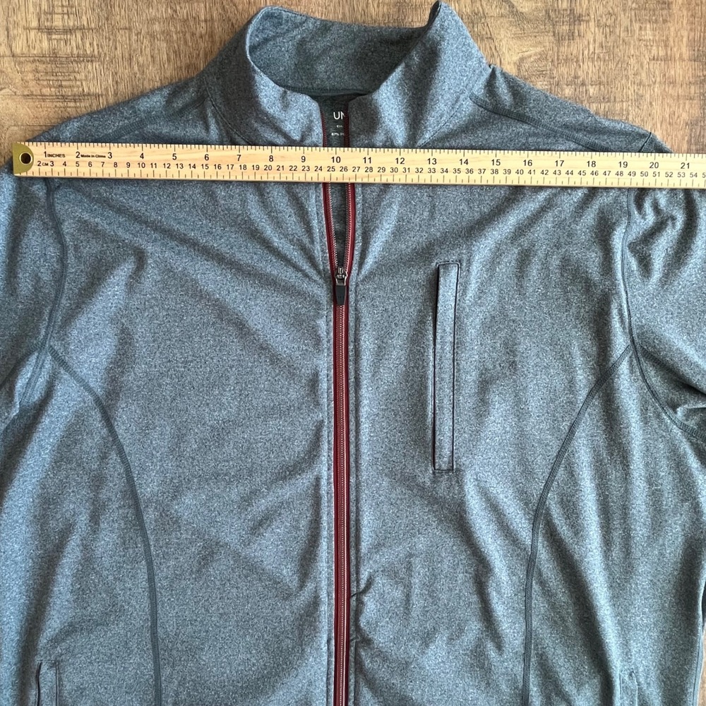 UNTUCKit Mens XXL Full Zip Performance Jacket Gray Heathered Mock Neck - Picture 7 of 8